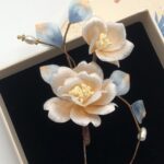Handmade Intangible Cultural Heritage Silk Velvet Flower Brooch with Gift Box