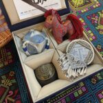 Zhuang Brocade Intangible Cultural Heritage Ceramic Tea Cup Gift Set